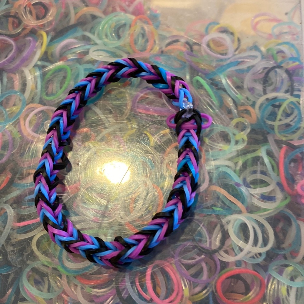 Space themed fishtail loom bracelet